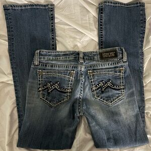 Miss Me Women's Embellished Blue Boot Cut Jeans